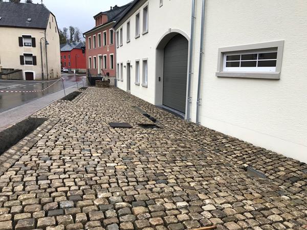 Klassisches Kopfsteinpflaster in Luxemburg