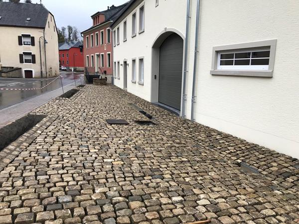 Klassisches Kopfsteinpflaster in Luxemburg